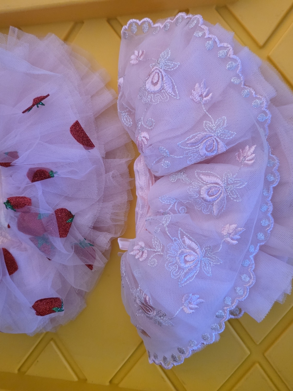 Pink Embroidered Tulle Kids Skirt